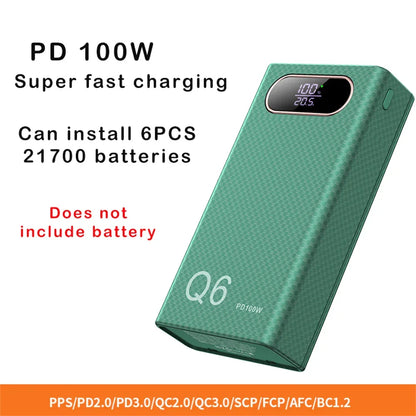 Q6 PD 100W Fast Charging Power Bank CASE