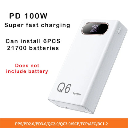 Q6 PD 100W Fast Charging Power Bank CASE