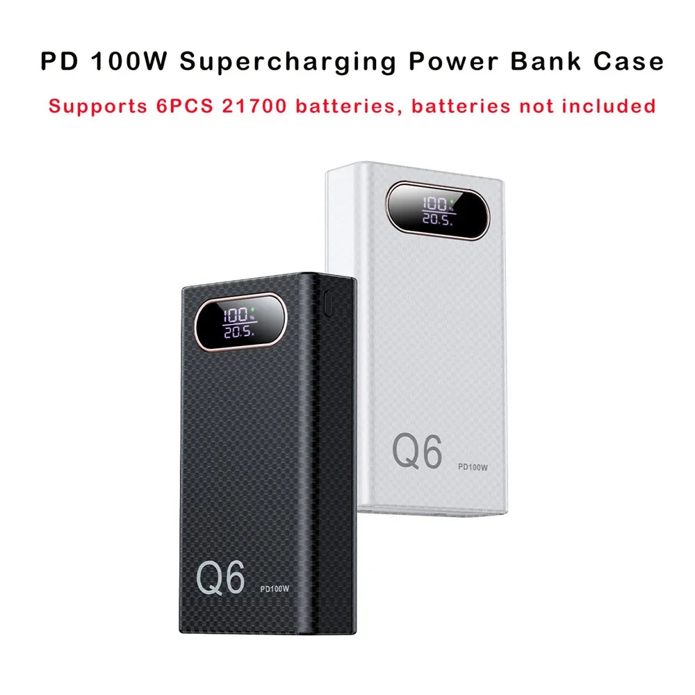 Q6 PD 100W Fast Charging Power Bank CASE