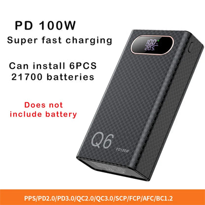 Q6 PD 100W Fast Charging Power Bank CASE