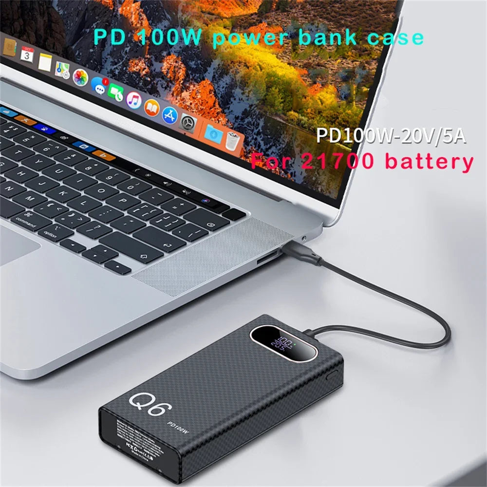 Q6 PD 100W Fast Charging Power Bank CASE