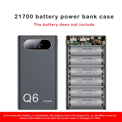 Q6 PD 100W Fast Charging Power Bank CASE